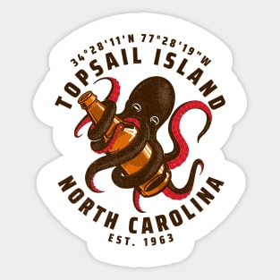 Topsail Island, NC Octopus Summer Vacation Sticker